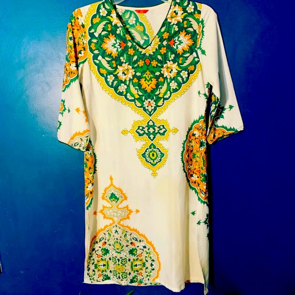 Dashiki-Style Silk Dress/Tunic